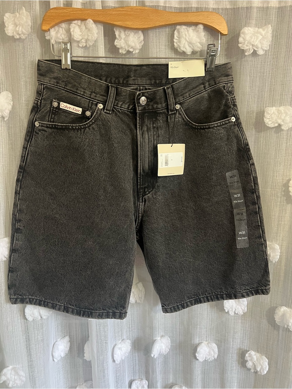 Calvin Klein Men's Black 90s Denim Shorts